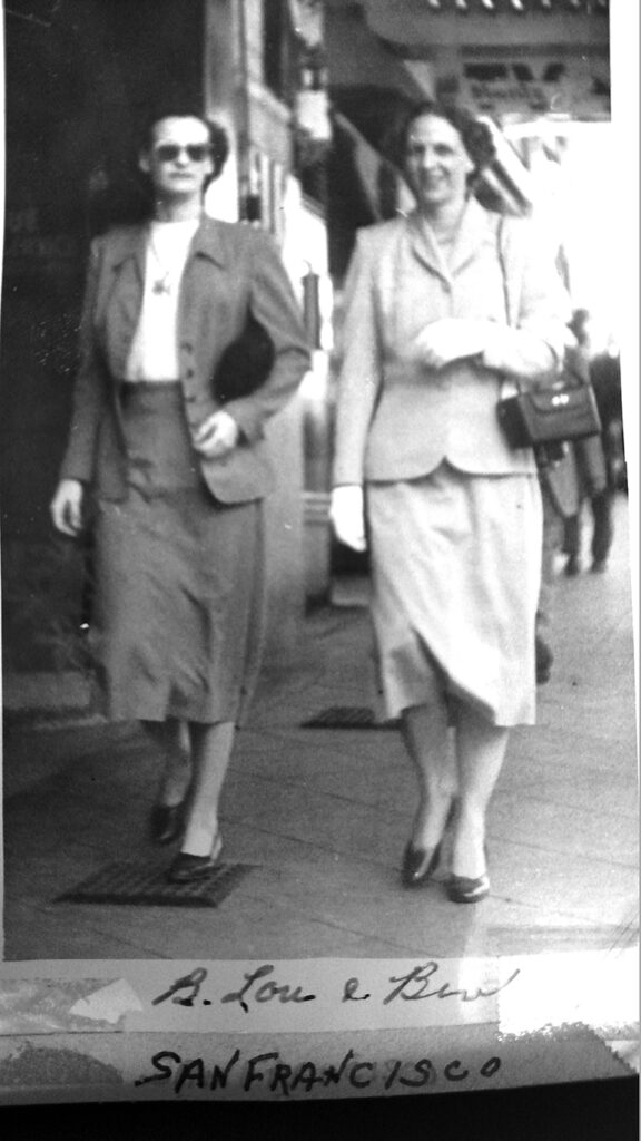 Bev Bennett and Betty Lou Dunlop in San Francisco, circa 1952